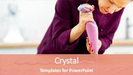  Presentation with pastry cream - Slide set having squeeze - cooking baking and people concept background and a coral colored foreground