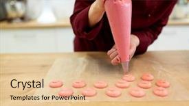  Presentation with pastry cream - Slide deck enhanced with squeeze - cooking baking and people concept background and a lemonade colored foreground