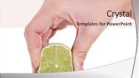  Presentation with lime - Cool new slides with squeeze - female hand squeezing lime isolated backdrop and a lemonade colored foreground
