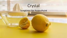  Presentation with lemons - Beautiful presentation featuring squeeze - lemons on table ready backdrop and a lemonade colored foreground