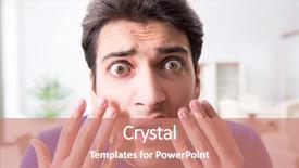  Presentation with skin - Theme consisting of squeeze - man panicking because of pimples background and a coral colored foreground