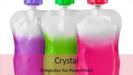  Presentation with baby food - Theme featuring squeeze - pouches of baby food background and a red colored foreground