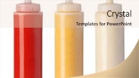  Presentation with sauce - Amazing PPT theme having squeeze - sauce bottle isolated on white backdrop and a lemonade colored foreground