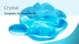  Presentation with quality product - PPT theme having enzymes - squeezed cosmetic clear cream gel background and a cyan colored foreground