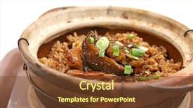  Presentation with clay - PPT layouts featuring squid and rice in clay background and a tawny brown colored foreground