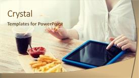  Presentation with food technology - PPT layouts consisting of squid rings and coca cola background and a cream colored foreground