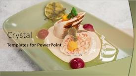  Presentation with crab - Slides featuring squid-stuffed-with-crab-meat background and a coral colored foreground