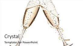  Presentation with splash - Cool new presentation theme with squirt - two glasses of champagne backdrop and a white colored foreground