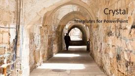  Presentation with israel - Slide deck with sreet of jerusalem old city background and a coral colored foreground