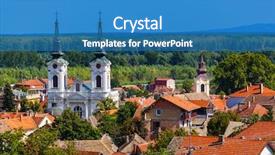  Presentation with architecture old - Presentation featuring sremski karlovci old town - serbia background and a teal colored foreground