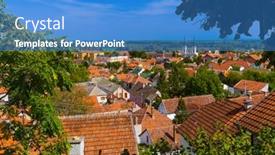  Presentation with architecture old - PPT theme featuring sremski-karlovci-old-town-serbia background and a teal colored foreground