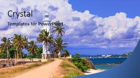  Presentation with sri lanka temples - Beautiful PPT theme featuring sri - lanka - lighthouse in gall backdrop and a light blue colored foreground