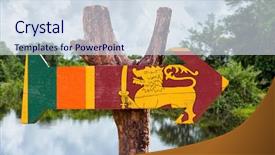  Presentation with sri lanka - Cool new PPT layouts with sri lanka flag wooden sign with nature background backdrop and a sky blue colored foreground