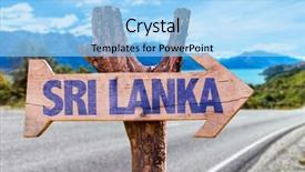  Presentation with sri lanka - PPT theme with sri lanka wooden sign with road background background and a light blue colored foreground