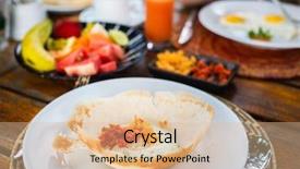  Presentation with egg dishes - Colorful presentation theme enhanced with sri lankan breakfast with egg backdrop and a lemonade colored foreground