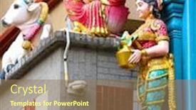  Presentation with singapore - Slide set featuring sri-mariamman-temple-in-singapore background and a coral colored foreground