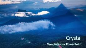  Presentation with buddhist mountain - Beautiful theme featuring sri pada at sunrise - sacred backdrop and a ocean colored foreground