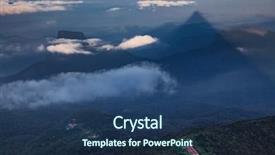  Presentation with buddhist mountain - Slides featuring sri pada at sunrise - sacred background and a ocean colored foreground