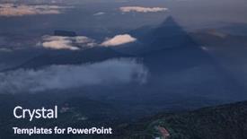  Presentation with buddhist mountain - Colorful PPT theme enhanced with sri pada at sunrise - sacred backdrop and a navy blue colored foreground