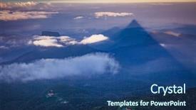  Presentation with buddhist mountain - Audience pleasing slide deck consisting of sri pada at sunrise - sacred backdrop and a ocean colored foreground