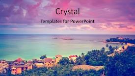  Presentation with sri lanka - Slide deck featuring srilankan tourism - beautiful sunset beach in unawatuna background and a coral colored foreground