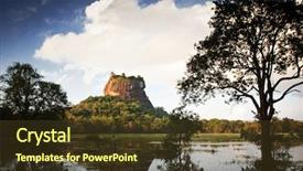  Presentation with sigiriya - Presentation theme featuring srilankan tourism - sigiriya lion rock fortress background and a tawny brown colored foreground
