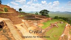  Presentation with sigiriya - Slide set with srilankan tourism - sigiriya sri lanka buddhist temple background and a  colored foreground