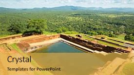  Presentation with sigiriya - Colorful PPT theme enhanced with srilankan tourism - sigiriya sri lanka kingdom ancient backdrop and a yellow colored foreground