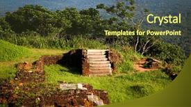  Presentation with sigiriya - Beautiful theme featuring srilankan tourism - view from sigiriya lion rock backdrop and a tawny brown colored foreground