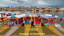  Presentation with house boat - Slides enhanced with srinagar-india-june-14-2017 background and a tawny brown colored foreground