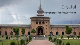  Presentation with masjid - Amazing theme having srinagar-india-june-15-2017 backdrop and a light blue colored foreground