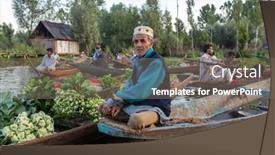  Presentation with kashmir - PPT theme featuring srinagar-india-june-16-2017 background and a gray colored foreground