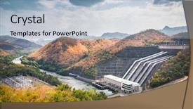 Presentation with energy power - Presentation design featuring srinagarind dam the power station background and a light blue colored foreground