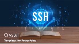  Presentation with digital book - Presentation design with ssh-inscription-coming-out background and a tawny brown colored foreground