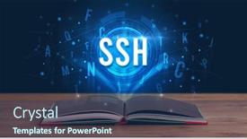  Presentation with digital book - Cool new theme with ssh-inscription-coming-out backdrop and a ocean colored foreground