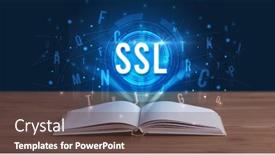  Presentation with digital book - Colorful slides enhanced with ssl-inscription-coming-out backdrop and a tawny brown colored foreground