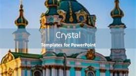  Presentation with church - PPT layouts enhanced with st-andrew-s-church-landmark background and a teal colored foreground
