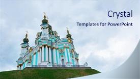  Presentation with senior study ukraine revolution - Slide set featuring ukraine st andrew's church background and a sky blue colored foreground