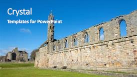  Presentation with scotland - Presentation design with st andrews cathedral scotland background and a teal colored foreground