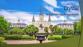  Presentation with new orleans - Beautiful presentation theme featuring st andrews church - new orleans louisiana usa backdrop and a light blue colored foreground