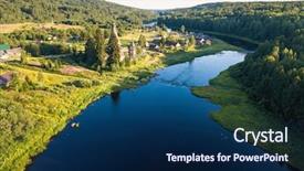  Presentation with forests - Audience pleasing PPT layouts consisting of st andrews church - top view of vazhinka river backdrop and a navy blue colored foreground