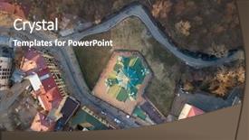  Presentation with city church - Cool new slide deck with st andrew's church aerial backdrop and a tawny brown colored foreground