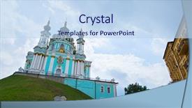  Presentation with ukraine - Amazing PPT theme having st andrew's church kyiv ukraine backdrop and a light blue colored foreground