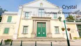  Presentation with prayers in church - Slides having st augustine church macau macao background and a light blue colored foreground