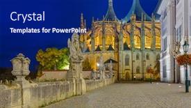  Presentation with kutna hora - Amazing slide set having st barbara church in town kutna hora - czech republic - travel and architecture background backdrop and a navy blue colored foreground
