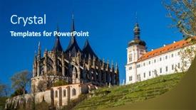  Presentation with kutna hora - Beautiful PPT theme featuring st-barbara-s-church backdrop and a dark gray colored foreground