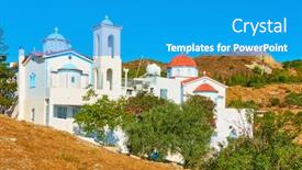  Presentation with monastery - Beautiful presentation featuring st-catherine-monastery-in-aegina backdrop and a teal colored foreground