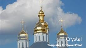  Presentation with russian historical - Colorful PPT layouts enhanced with st-catherine-old-russian-orthodox backdrop and a teal colored foreground