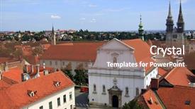  Presentation with croatia zagreb - Colorful slide deck enhanced with world famous rock climbing wall backdrop and a light gray colored foreground.