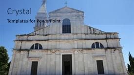  Presentation with croatia - PPT layouts having st euphemia church in rovinj croatia background and a teal colored foreground